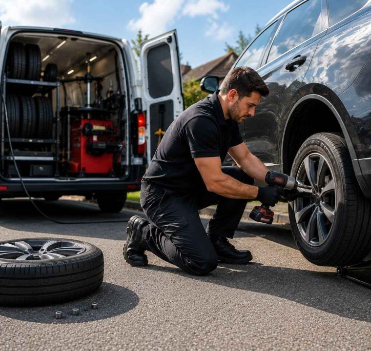 Mobile-car-tyre-fitting
